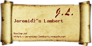 Jeremiás Lambert névjegykártya